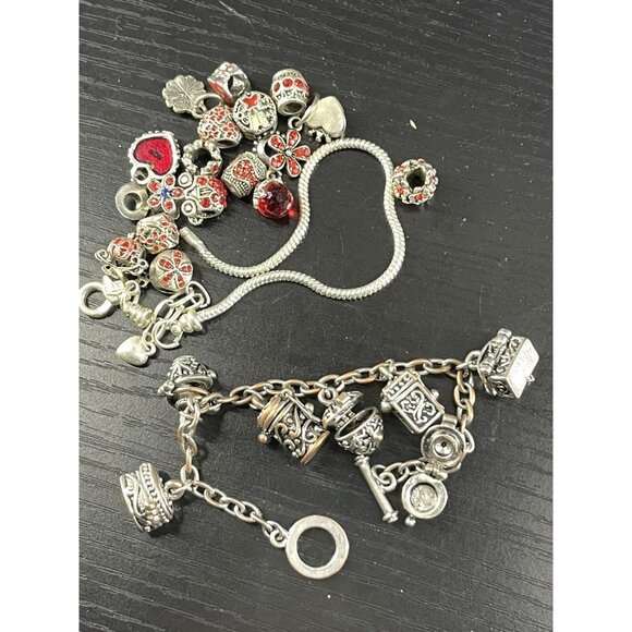 Charm Bracelets & Purple Gemstone Necklace Jewelry Set - Picture 6 of 7